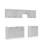 Modular kitchen JUNONA LINE 240 BBL BRW light gray gloss order